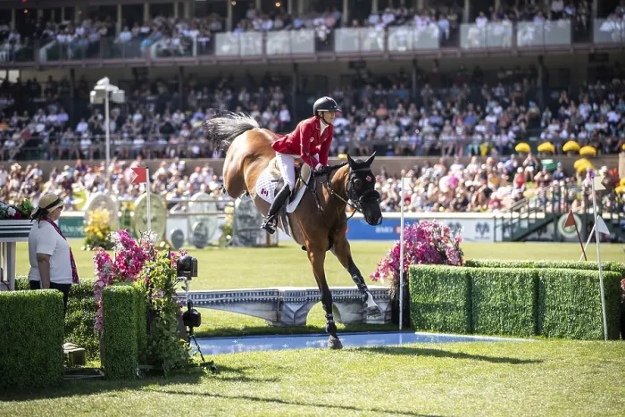 Framed Print : Tiffany Foster of Canada and riding Figor compete in the first round of the 1