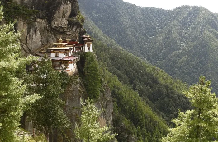 Framed Print : Tiger's Nest Monastery in the cliffside of Paro valley