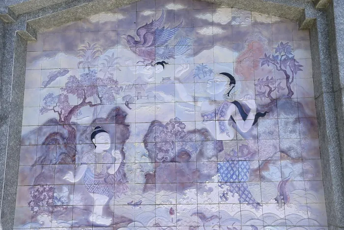 Framed Print : Tiles at Napamaytanidol Chedi, Doi Inthanon
