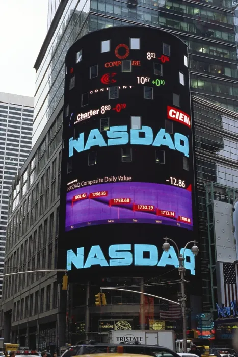 Framed Print : Time Square showing NASDAQ board