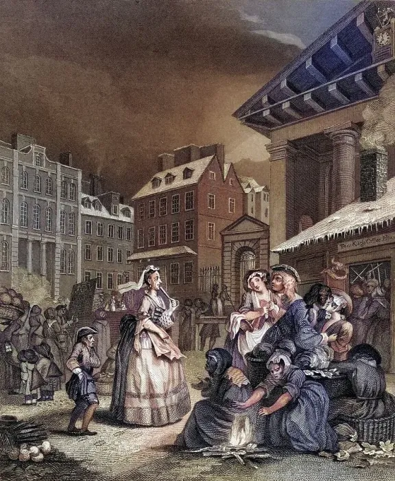 Framed Print : Times of the Day Morning From the original picture by Hogarth from The Works of Hogarth published London 1833
