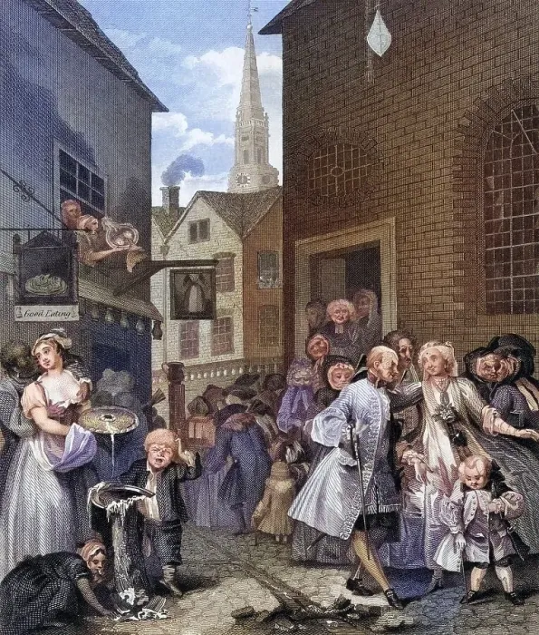 Framed Print : Times of the Day Noon From the original picture by Hogarth from The Works of Hogarth published London 1833