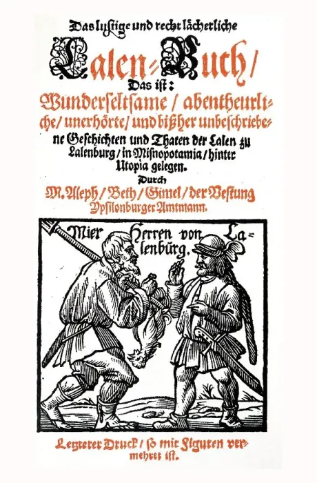 Framed Print : Title of an old print of the Lalenbuch book Framed Print : Title of an old print of the Lalenbuch book