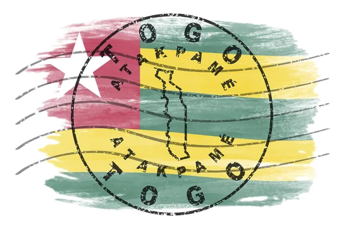 Framed Print : Togo Atakpame Round Seal Map Design