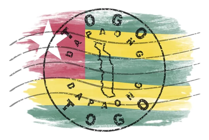Framed Print : Togo Dapaong Round Seal Map Design