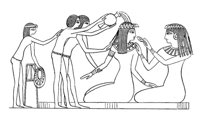 Framed Print : Toilet of an Egyptian lady in Thebes