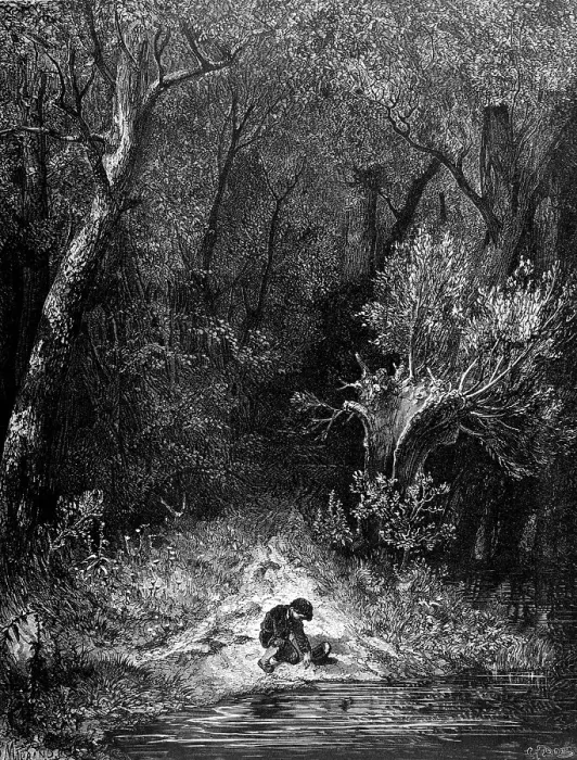Framed Print : The Tom Thumb, boy, brook, sad