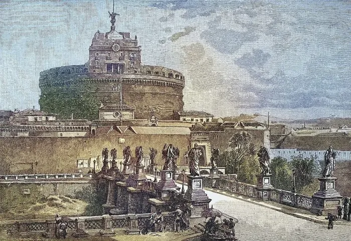 Framed Print : The Tomb of Adrian, today's Castel Sant'Angelo in Rome