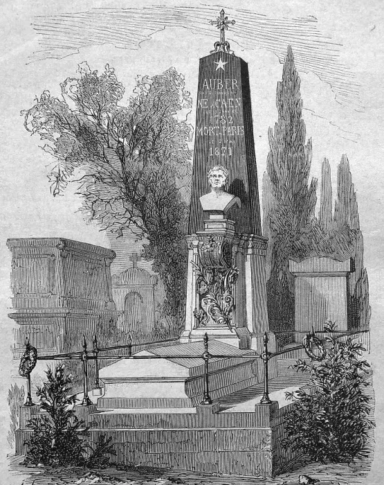 Framed Print : Tomb of Daniel Francois Esprit Auber on a cemetery in Paris