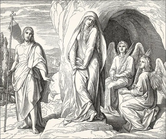 Framed Print : The Empty Tomb, Mary Magdalene