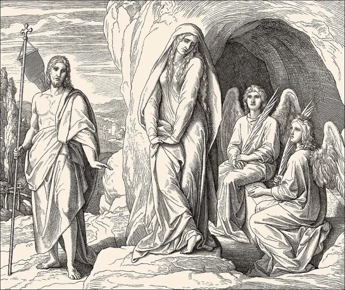 Framed Print : The Empty Tomb, Mary Magdalene