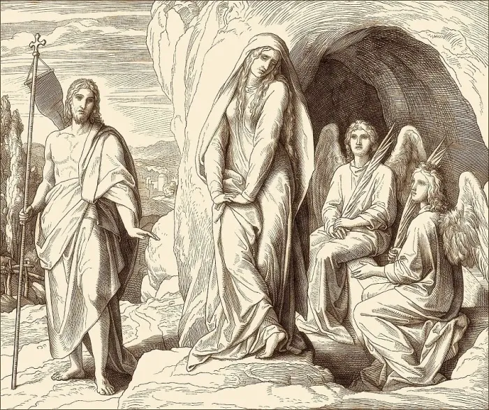 Framed Print : The Empty Tomb, Mary Magdalene Framed Print : The Empty Tomb, Mary Magdalene