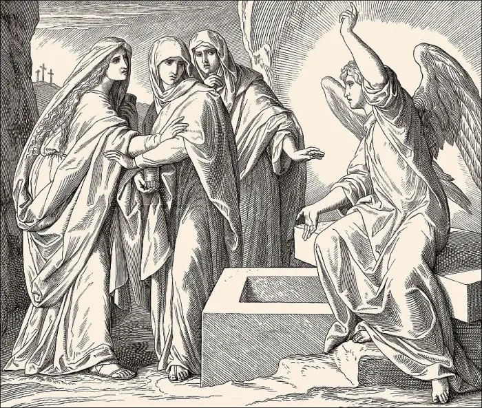 Framed Print : The Empty Tomb, New Testament, by Julius Schnorr von Carolsfeld Framed Print : The Empty Tomb, New Testament, by Julius Schnorr von Carolsfeld