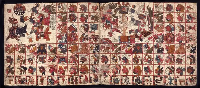 Framed Print : Tonalamatl, Facsimile of an ancient Aztec calendar