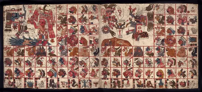Framed Print : Tonalamatl, Facsimile of an ancient Aztec calendar