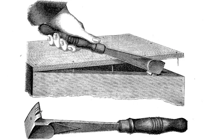 Framed Print : A tool for opening boxes with nails