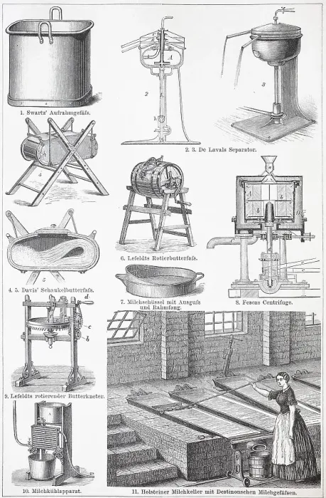 Framed Print : Tools and equipment for making butter Framed Print : Tools and equipment for making butter