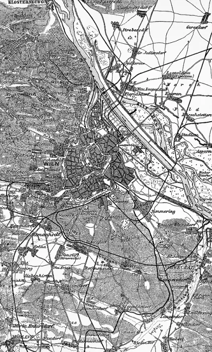 Framed Print : Topographic map of the Austrian capital Vienna and surroundings, mountains with hatching, railway, roads, suburbs, Danube and Old Danube, map, orientation, travel, Austria, historical illustration 1885, Europe Framed Print : Topographic map of the Austrian capital Vienna and surroundings, mountains with hatching, railway, roads, suburbs, Danube and Old Danube, map, orientation, travel, Austria, historical illustration 1885, Europe