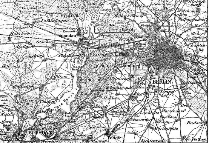 Framed Print : Topographic map of the capital Berlin and surroundings, Potsdam, Havel, Spandauer Forst, Jungfern Heide, Spandau, Tiergarten, Tempelhof, Charlottenburg, roads and railway lines, travel, Germany, historical illustration 1885, Europe Framed Print : Topographic map of the capital Berlin and surroundings, Potsdam, Havel, Spandauer Forst, Jungfern Heide, Spandau, Tiergarten, Tempelhof, Charlottenburg, roads and railway lines, travel, Germany, historical illustration 1885, Europe