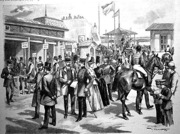 Framed Print : At the totalisator on the Charlottenburg racecourse