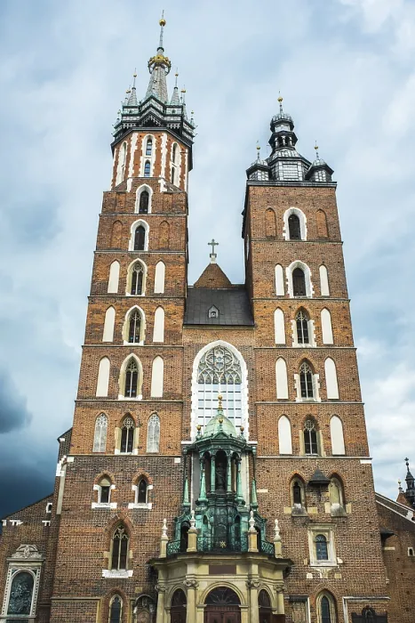 Framed Print : Tourist architectural attractions in the market square of Krakow