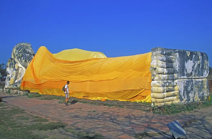 Framed Print : Tourist, statue of reclining Buddha