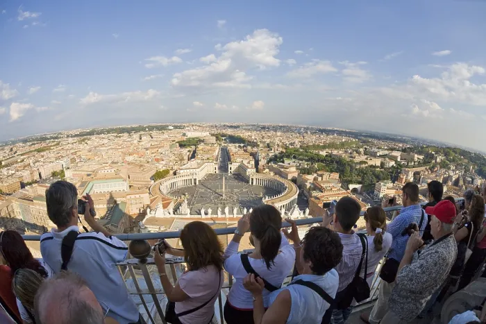 Framed Print : Tourists enjoying the view from the dome of St