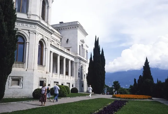 Framed Print : Tourists in front of the Livadia Palace, Yalta, Crimea, Russia, 1997, Europe