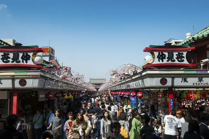 Framed Print : Tourists on their way to SensO-ji temple