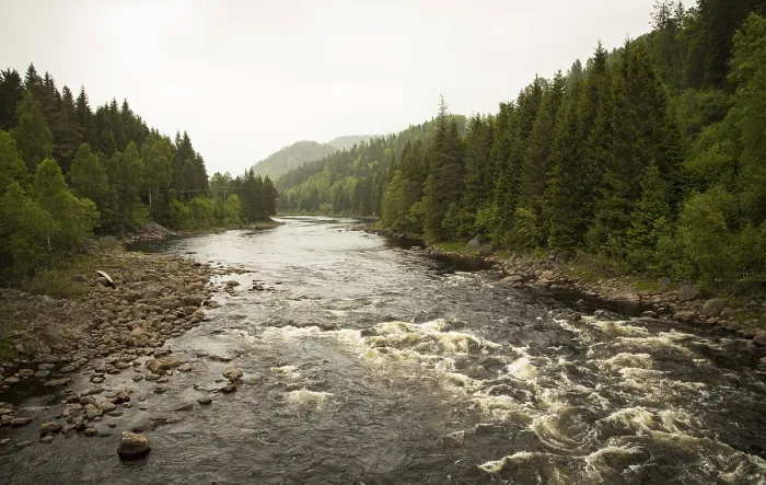 Framed Print : Tovdalselva, a river in south part of Norway