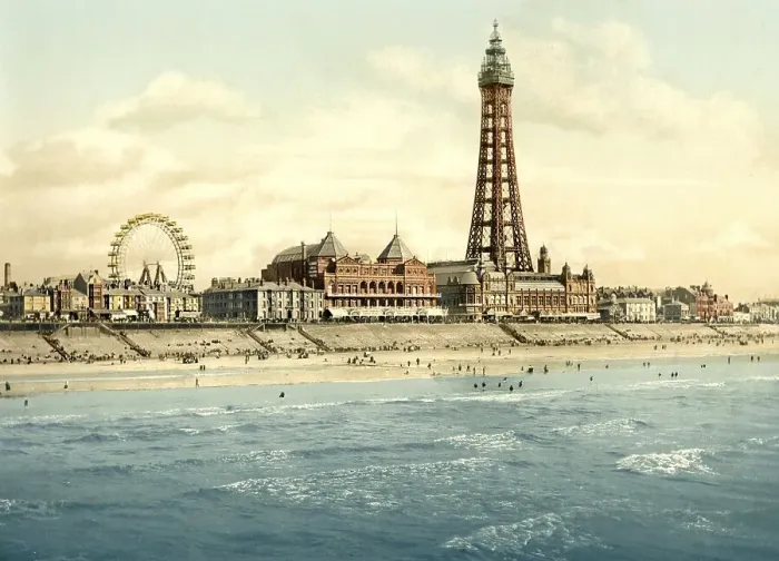 Framed Print : The tower in Blackpool, beach, promenade