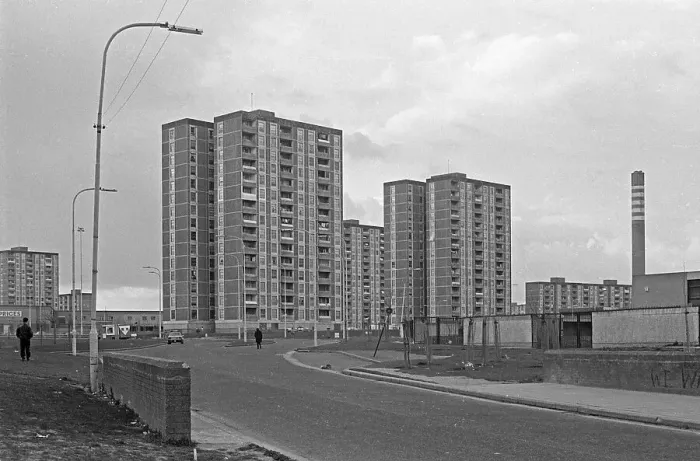Framed Print : Tower Blocks, Street, Ballymun