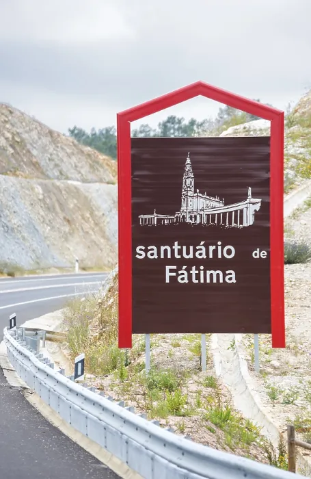 Framed Print : Town entrance sign of the pilgrimage town Fatima
