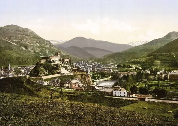 Framed Print : Town and fortress Chateau fort de Lourdes
