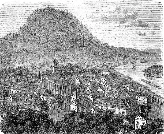 Framed Print : Town and Fortress Koenigstein in 1870