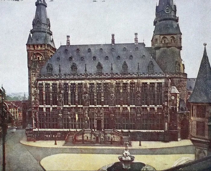 Framed Print : The town hall of Aachen in 1910 Framed Print : The town hall of Aachen in 1910