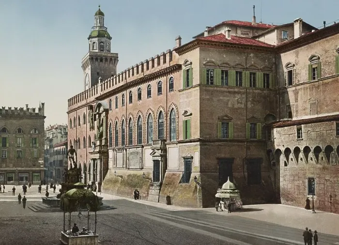Framed Print : Town Hall in Bologna, Italy, 1890