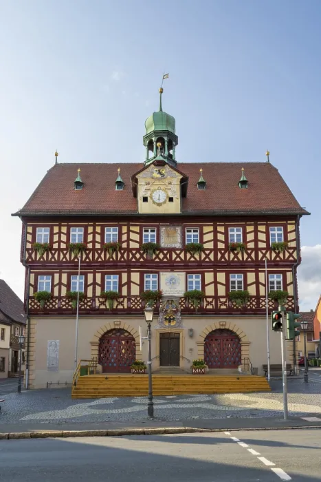 Framed Print : Town hall, half-timbered construction Framed Print : Town hall, half-timbered construction
