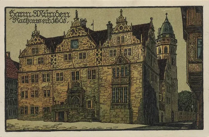 Framed Print : Town hall in Hannoversch Muenden, Hann