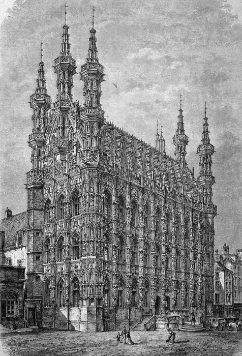 Framed Print : Town Hall of Leuven, Belgium, historic engraving of 1883 Framed Print : Town Hall of Leuven, Belgium, historic engraving of 1883