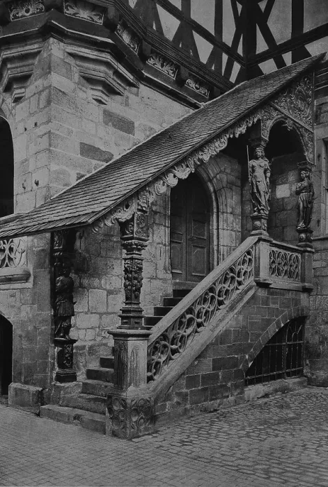Framed Print : Town hall steps by Duderstadt, Lower Saxony Framed Print : Town hall steps by Duderstadt, Lower Saxony