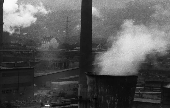 Framed Print : The town of Neunkirchen was dominated by industrial dirt and the Neunkircher Eisenwerke on 02