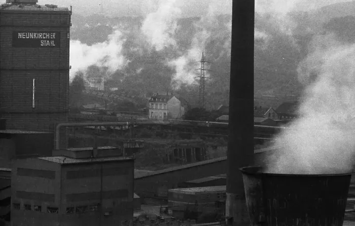 Framed Print : The town of Neunkirchen was dominated by industrial dirt and the Neunkircher Eisenwerke on 02