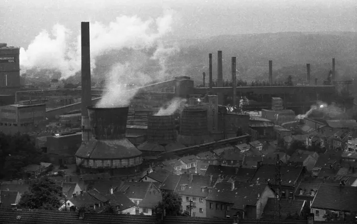 Framed Print : The town of Neunkirchen was dominated by industrial dirt and the Neunkircher Eisenwerke on 02 Framed Print : The town of Neunkirchen was dominated by industrial dirt and the Neunkircher Eisenwerke on 02