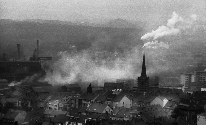 Framed Print : The town of Neunkirchen was dominated by industrial dirt and the Neunkircher Eisenwerke on 02 Framed Print : The town of Neunkirchen was dominated by industrial dirt and the Neunkircher Eisenwerke on 02