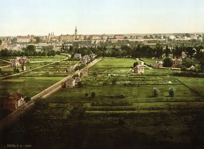 Framed Print : Town of Pau in Jurancon, Pyrenees
