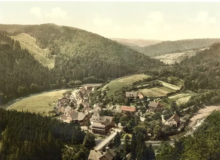 Framed Print : The town of Treseburg, Thale, in the Harz Mountains