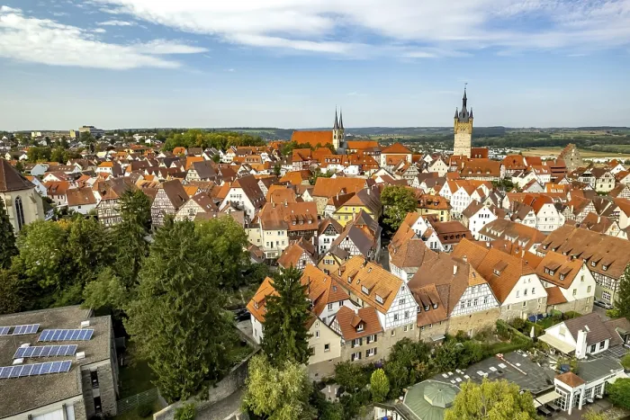 Framed Print : Town view of Bad Wimpfen seen from the air