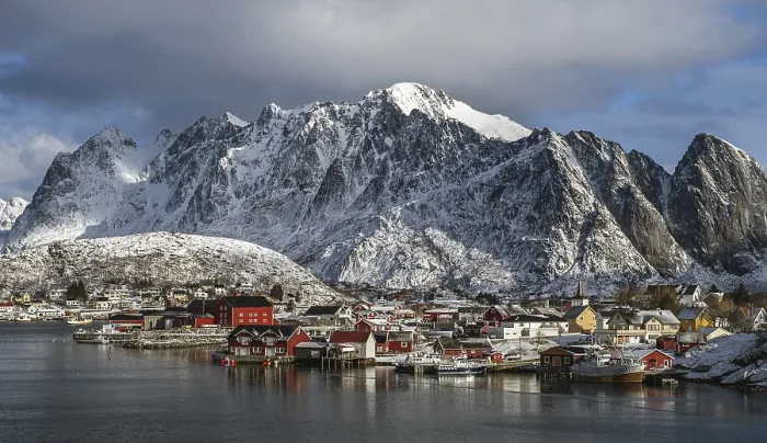 Framed Print : Townscape of Reine, Reine Fjord Framed Print : Townscape of Reine, Reine Fjord