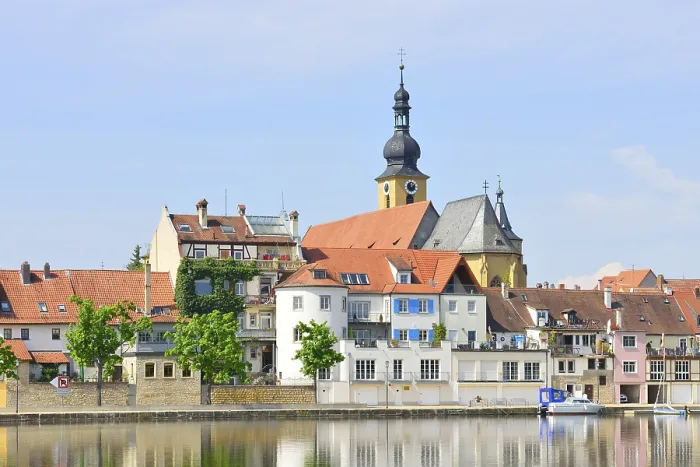 Framed Print : Townscape, River Main, Kitzingen Framed Print : Townscape, River Main, Kitzingen